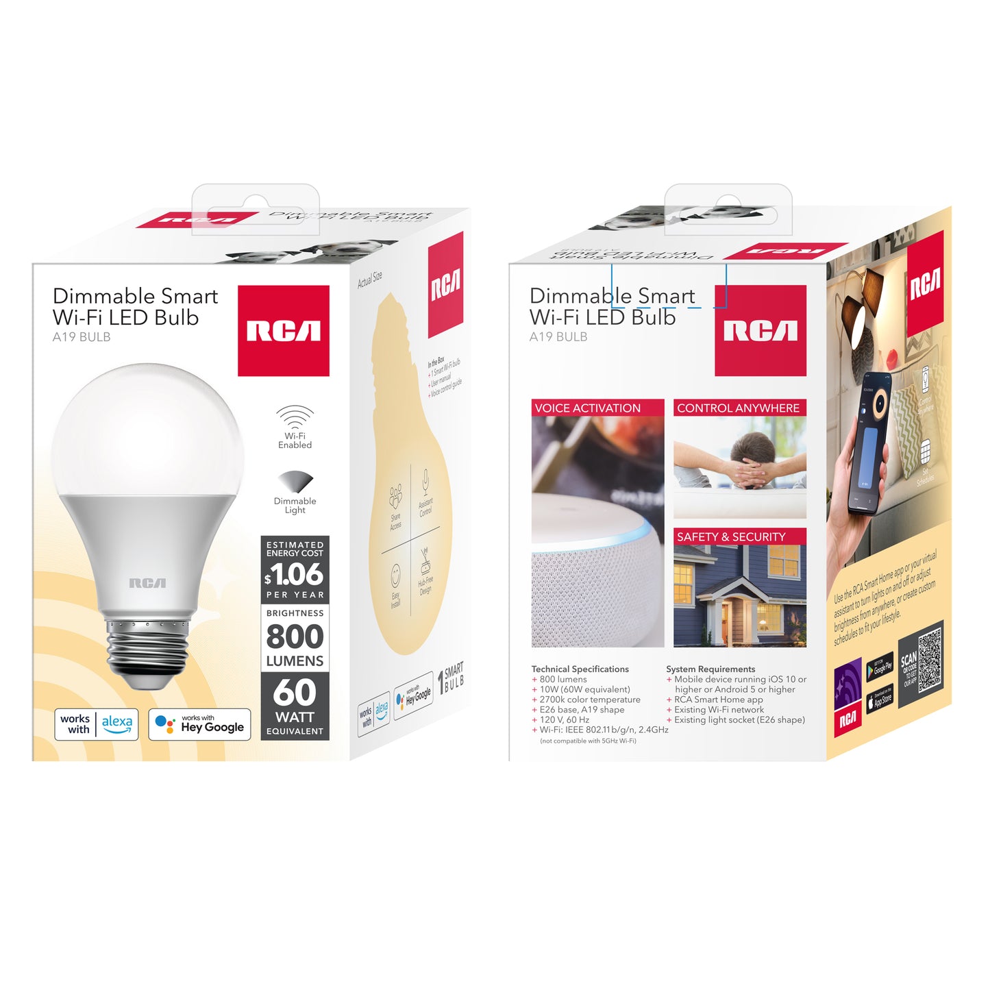 Dimmable A19 White Bulb
